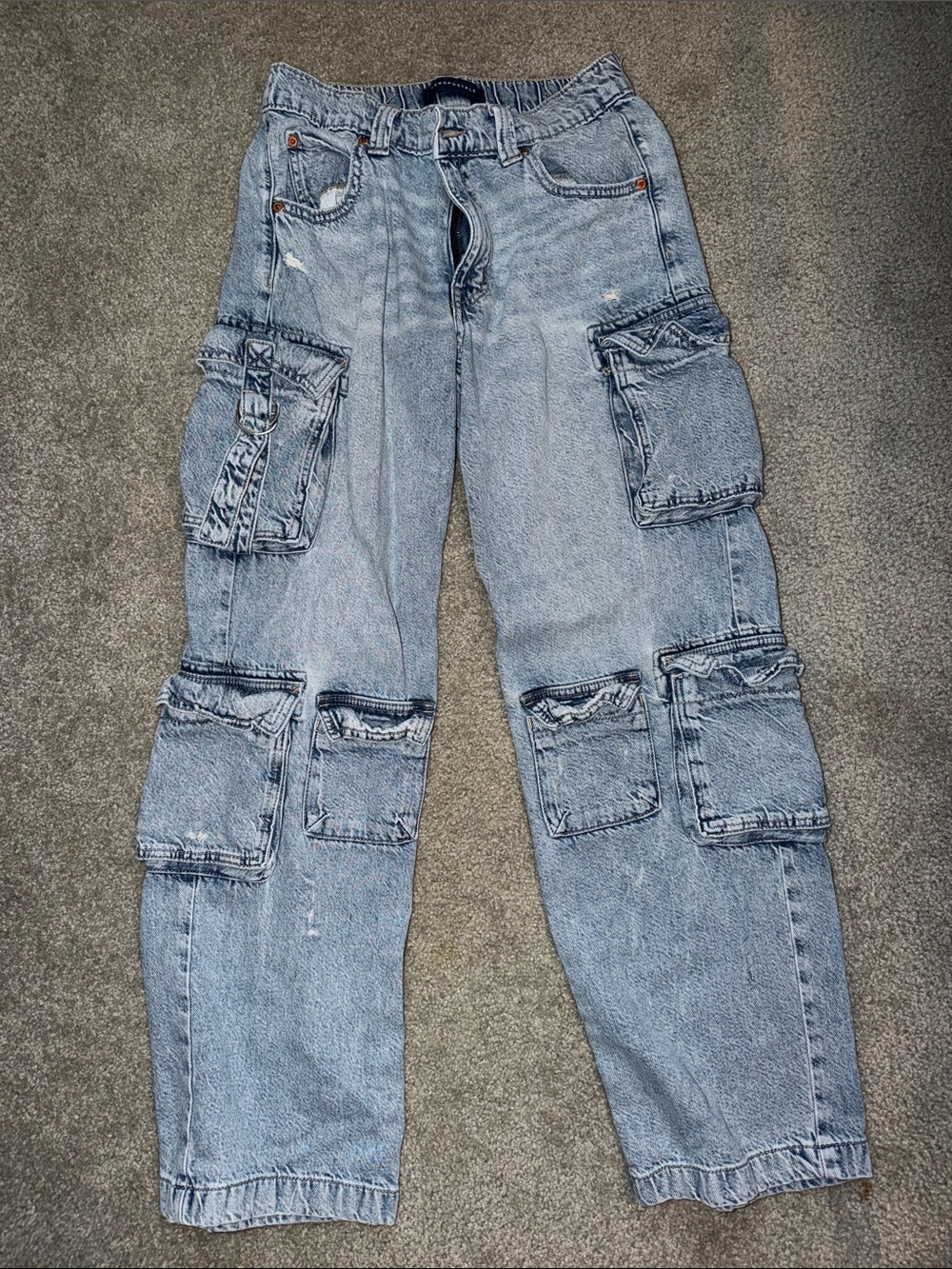 Aeropostale Light Blue Low Rise Cargo Jeans
